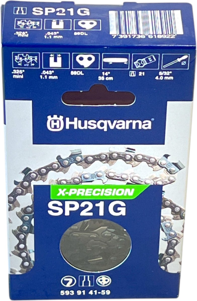 HUSQVARNA Zaagketting X-CUT SP21G Semi chisel PIXEL .325" mini 1.1 mm 59 DL 35CM